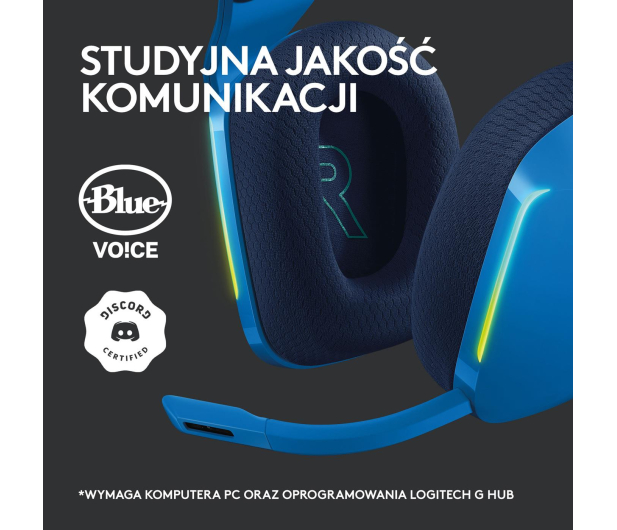 LOGITECH SG733 LIGHTSPEED Wireless RGB Headset BLUE Niebieski - 594939 - zdjęcie 14